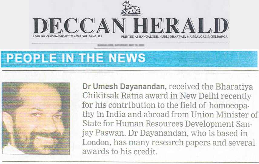 Dr. Umesh Dayanandan received the Bharatiya Chikitsak Ratna award in New Delhi